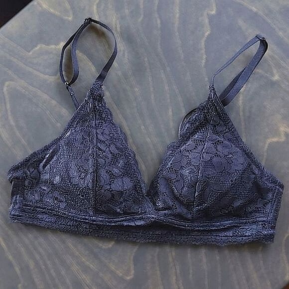 Rose + Vine black floral lace triangle bralette - Picture 4 of 8